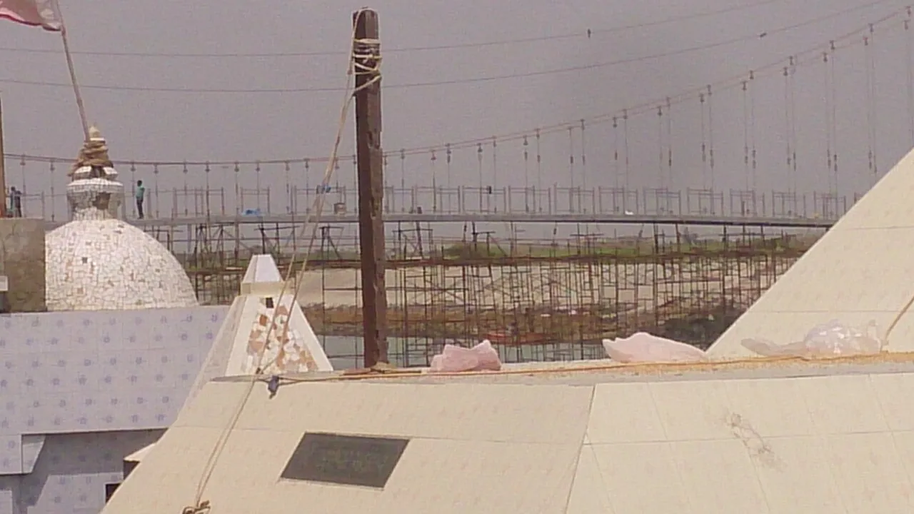 Sudama Setu hanging bridge at Gomti Ghat, Dwarka